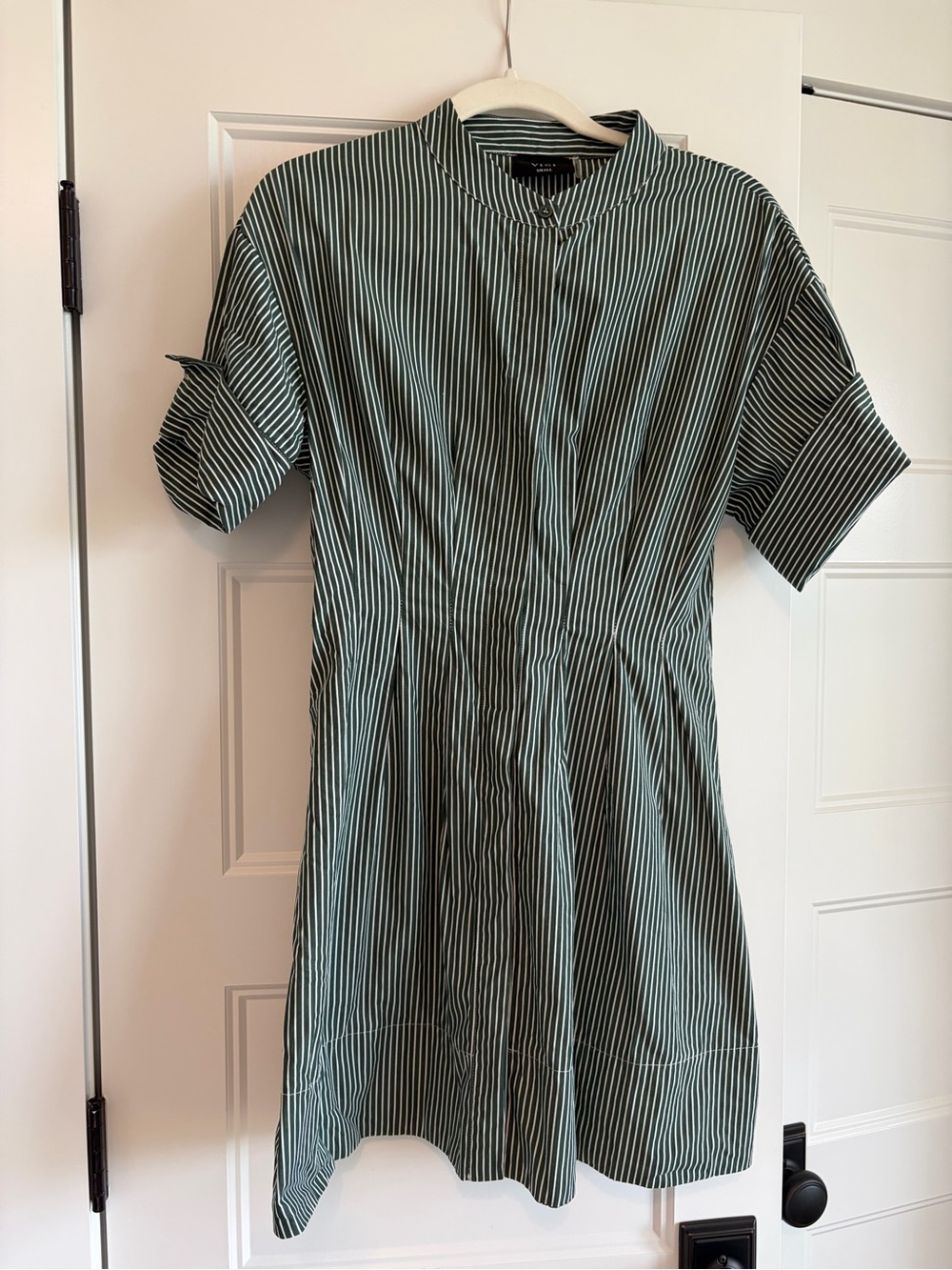 Vici Green and White Striped Mini Dress
